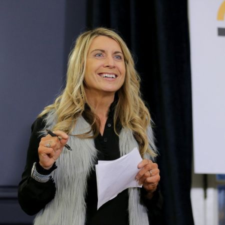 Deborah Turness giving speech 